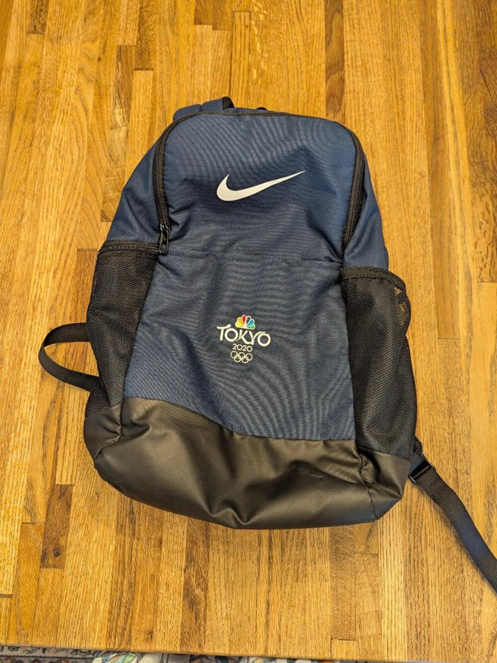 NBC Tokyo Olympics Nike Backpack Black and Blue 3 Zipper Sections